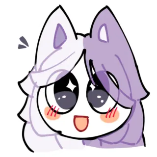 💜 マンガ, かわいい, カワイイ, アニメ, ステッカー, 動物, 猫, 狼 telegram sticker