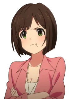 😕 anime girl, angry, cute, character, animation telegram sticker
