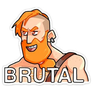 💪 BRUTAL Mann, brutal, Cartoon, Gesichtsausdruck, Wut, Rothaarige telegram sticker