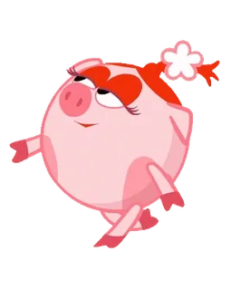 😎 pig, cartoon, animal, cute, pink telegram sticker
