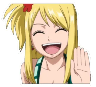 😊 Lucy Heartfilia Fairy Tail аниме, Fairy Tail, Люси Хартфилия, милый, наклейка, блондинка telegram sticker
