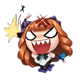 😡 anime, girl, angry, cartoon, purple, star telegram sticker