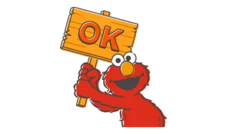 🆗 Elmo Sesame Street OK เอลโม, เซซามีสตรีท, โอเค, สัญลักษณ์, ตกลง, การยอมรับ telegram sticker