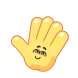 👋 mano, emoji, dibujos animados, amigable, lindo, saludando telegram sticker