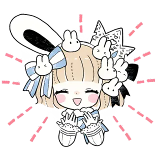 😂 Anime, Thỏ, Dễ thương, Phim hoạt hình, Kawaii, Bản vẽ, Hình minh họa telegram sticker