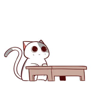 😶 gato, mesa, animal, fofo, kawaii, adesivo telegram sticker