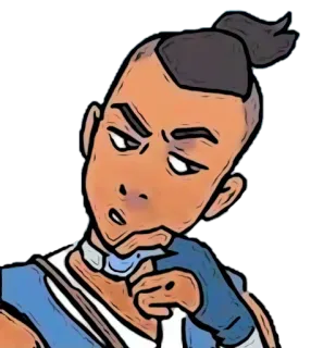 🤔 Sokka Avatar: The Last Airbender sokka, avatar, denken, cartoon, animiert, last airbender whatsapp sticker