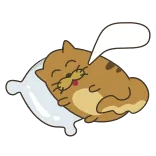 😴 แมว, นอนหลับ, หมอน, น่ารัก, สัตว์, สัตว์เลี้ยง telegram sticker