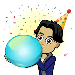 🎉 anniversaire, fête, célébration, confettis, ballon, chapeau de fête telegram sticker
