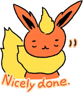 🙂 Flareon Nicely done. покемон, огонь, ивилюция, милый, животное telegram sticker