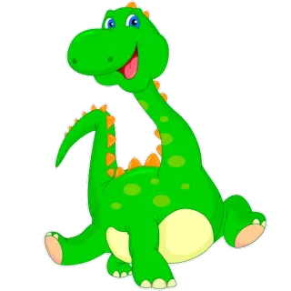 😀 ไดโนเสาร์, การ์ตูน, น่ารัก, สีเขียว, สัตว์, ยุคก่อนประวัติศาสตร์ whatsapp sticker