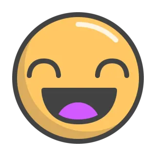 😁 Emoji, Smiley, Heureux, Joie, Dessin animé, Expression telegram sticker