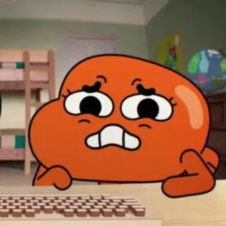 😔 Darwin Watterson The Amazing World of Gumball kartun, ikan, oranye, Darwin, Gumball, karakter whatsapp sticker