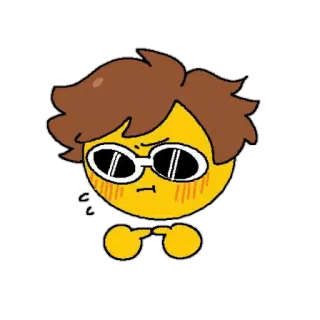 🥺 Emoji, Cartone animato, Occhiali, Figo, Persona, Divertente telegram sticker