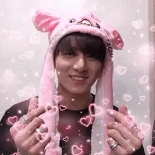 🎋 kpop, idol, cute, heart, sparkle, pink, bunny, korean telegram sticker