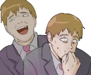 😨 Anime, Homem, Terno, Desenho animado, Engraçado, Personagem, Expressões telegram sticker