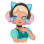 😏 Fille anime, Oreilles de chat, Casque audio, Dessin animé, Mignon, Art numérique whatsapp sticker