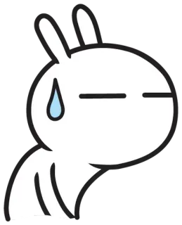😰 Dibujo animado, Personaje, Blanco, Sudor, Expresión, Conejo telegram sticker