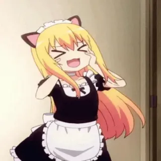 😖 Anime, Maid, Katzenohren, Süß, Cartoon telegram sticker