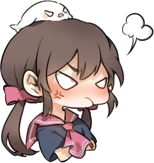 🤬 Anime, Dibujos animados, Enojado, Lindo, Chica, Pegatina telegram sticker