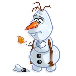 💔 Olaf Frozen 悲しい, オラフ, アナと雪の女王, アニメ, 雪, 雪だるま telegram sticker