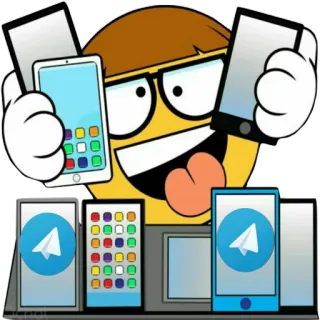 📱 絵文字, Telegram, 紙飛行機, スマートフォン, タブレット, 電子機器 telegram sticker