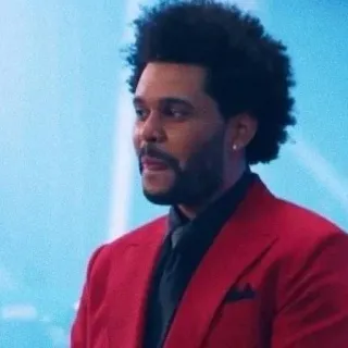 😛 The Weeknd singer, musician, red suit, celebrity, portrait telegram sticker