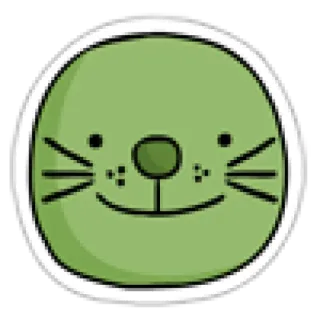 😊 animal, verde, dibujos animados, lindo, foca telegram sticker