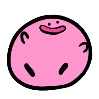 😄 ピンク, ブロブ, 可愛い, 丸い, 漫画 telegram sticker