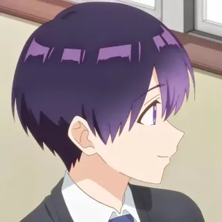 🙂 anime, boy, purple hair, portrait, young telegram sticker