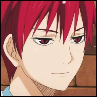 🦋 Akashi Seijuro Kuroko's Basketball Anime, Kuroko no Basket, Akashi Seijuro, czerwone włosy, Manga telegram sticker