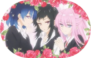 π€ anime, roses, characters, illustration, manga, sticker, cute, kawaii telegram sticker