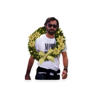 😎 NO PURR sticker, man, wreath, sunglasses, christmas, no purr telegram sticker