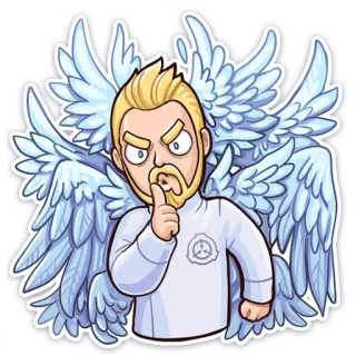 🤫 angel, wings, finger, lips, silence telegram sticker
