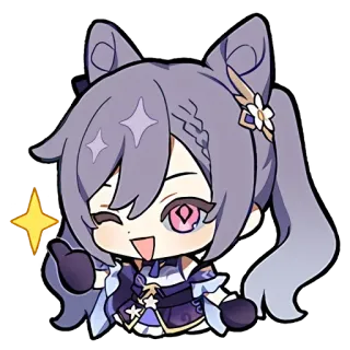 ⚡ Keqing Genshin Impact anime, video game, character, cute, sticker, keqing, genshin impact telegram sticker