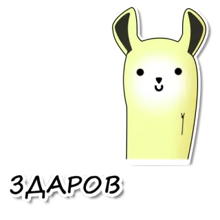 👋 ЗДАРОВ llama, kartun, imut, hewan, salam, Rusia telegram sticker