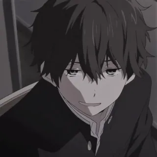 🎧 Houtarou Oreki Hyouka Аниме, Персонаж, Хотару Ореки, Хёка, Школьная форма, Ленивый, Манга telegram sticker