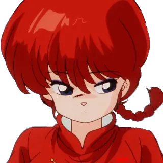 😢 Ranma Saotome Ranma ½ Anime, Artes marciales, Mujer, Pelo rojo whatsapp sticker