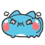 😤 bravo, azul, desenho animado, fofo, rabugento telegram sticker