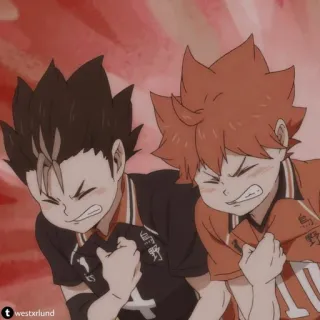 💔 Hinata Haikyuu!! anime, haikyuu, hinata shoyo, kei tsukishima, manga, sports, volleyball whatsapp sticker