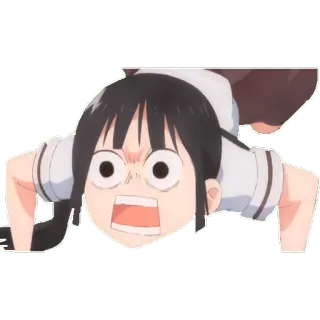 👹 Anime, Menina, Estudante, Surpresa, Exercício telegram sticker
