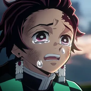 🔥 Tanjiro Kamado Demon Slayer Anime, Demon Slayer, Tanjiro, pleurer telegram sticker