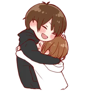 ❤️ Anime, Umarmung, Kawaii, Liebe, Freundschaft, Süß telegram sticker