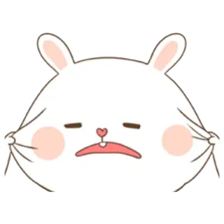 🙃 coelho, fofo, triste, expressão, emoji whatsapp sticker