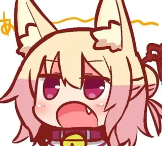 😀 あ Anime, Mangá, Kawaii, Fofo, Catgirl, Exclamação, Chocado telegram sticker
