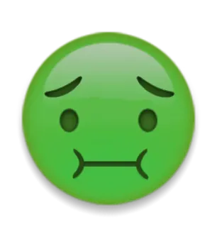 🤢 emoji, sick, green, face, upset, ill whatsapp sticker