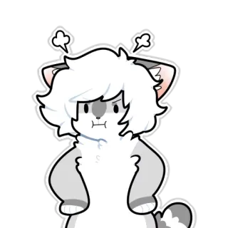 😠 Furry, Animal, Desenho animado, Sticker, Fofo, Gato telegram sticker
