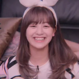 🌷 woman, smile, happy, portrait, cute, bunny ears whatsapp sticker