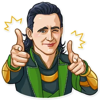 😉 Loki Loki, Marvel, thumbs up, winking, character, sticker, Tom Hiddleston telegram sticker