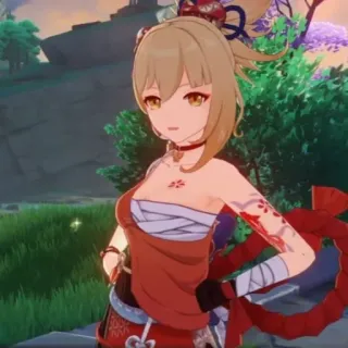 🎆 Yoimiya Genshin Impact Anime, Videojuego, Genshin Impact, Yoimiya whatsapp sticker